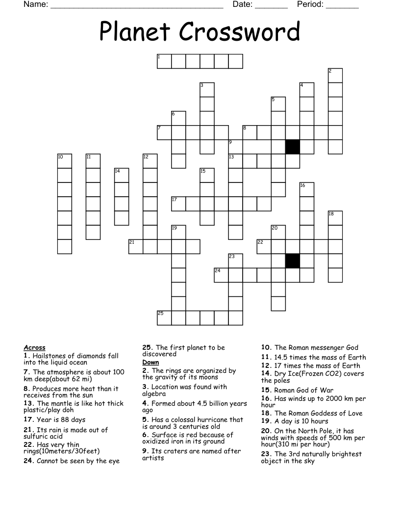 Planet Crossword WordMint Planet Crossword WordMint