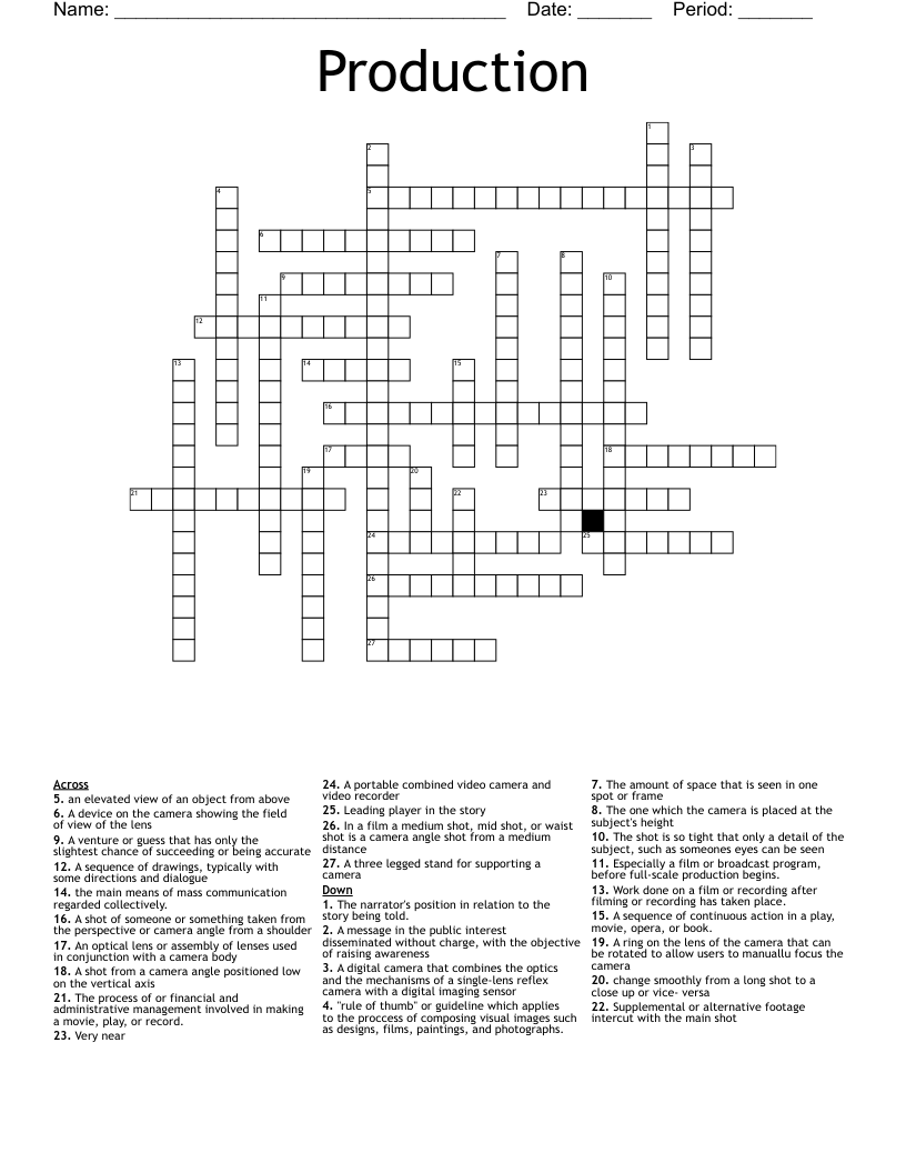 Production Crossword WordMint