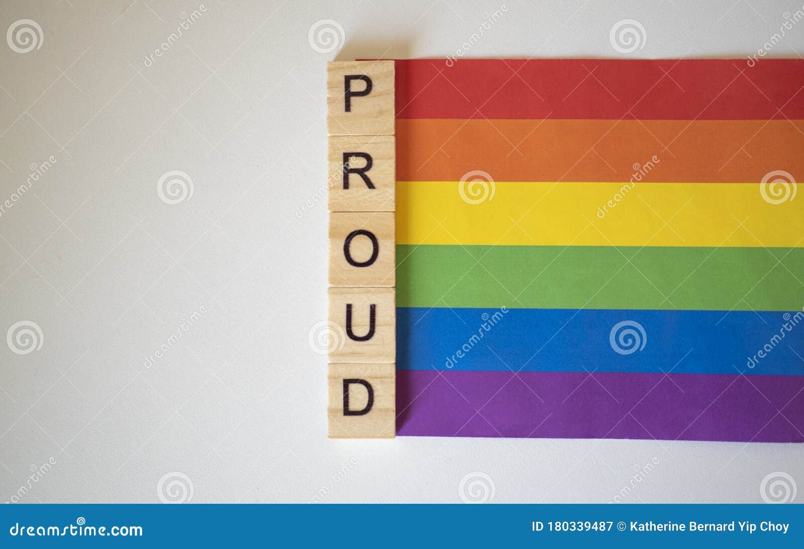 Proud With Pride LGBTQ Rainbow Flag Stock Image Image Of Talk Lesbian 180339487