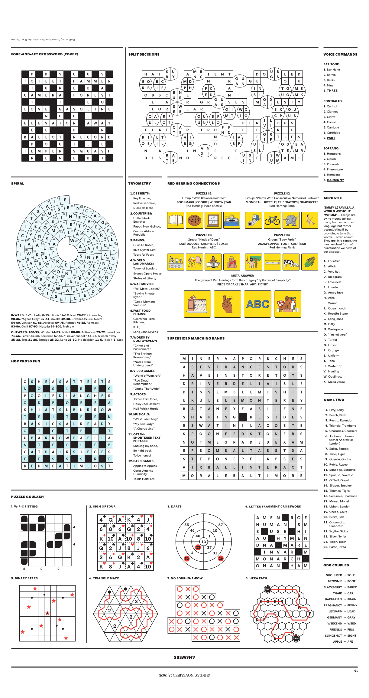 Puzzle Mania 2025 Variety Puzzle Answers The New York Times