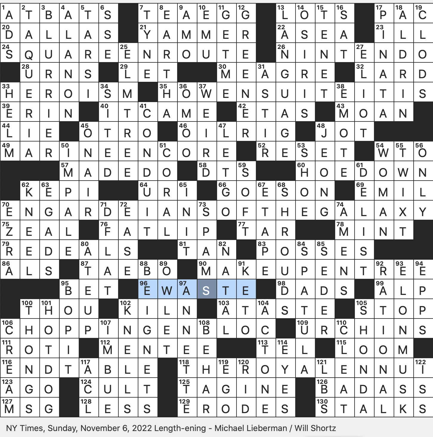 Rex Parker Does The NYT Crossword Puzzle Marbled Savory Snack From China SUN 11 6 22 Electronic Toy With A Blue Pull Handle Flat topped Military Hat The Tasmanian One Has