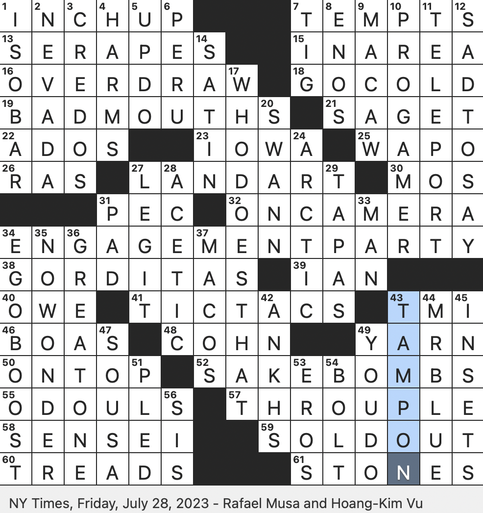 kind of clear plastic crossword clue