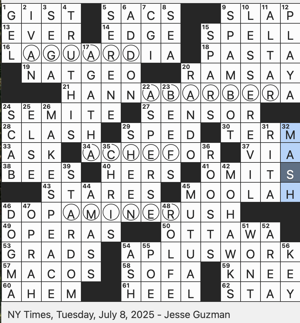comedian chelsea nyt crossword