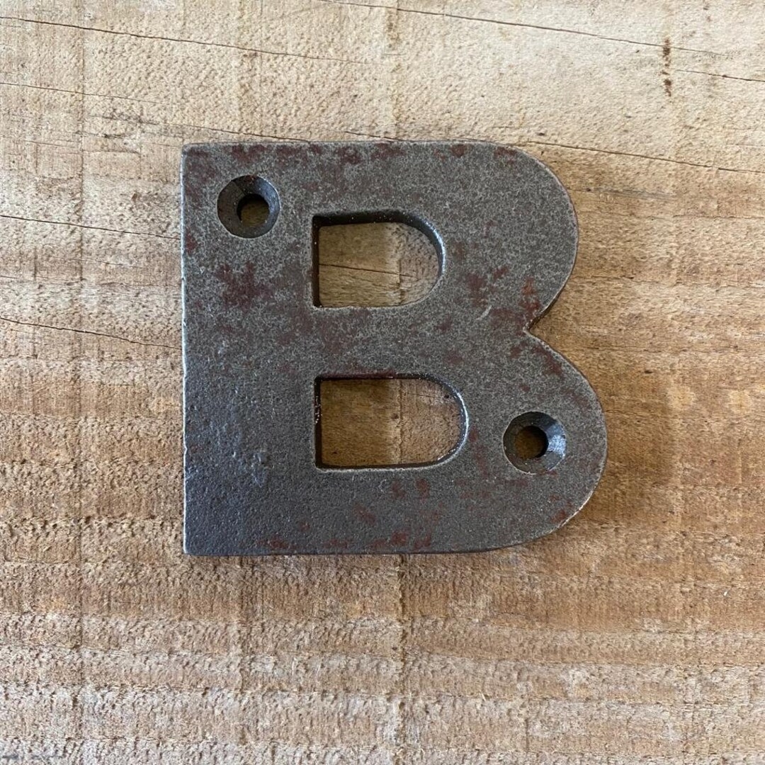 Rustic Metal Crossword Clue Vintage Cast Iron Letter B Sign Rustic Brown 5 Inches Tall Industrial Alphabet Wall Decor Large Letter Board