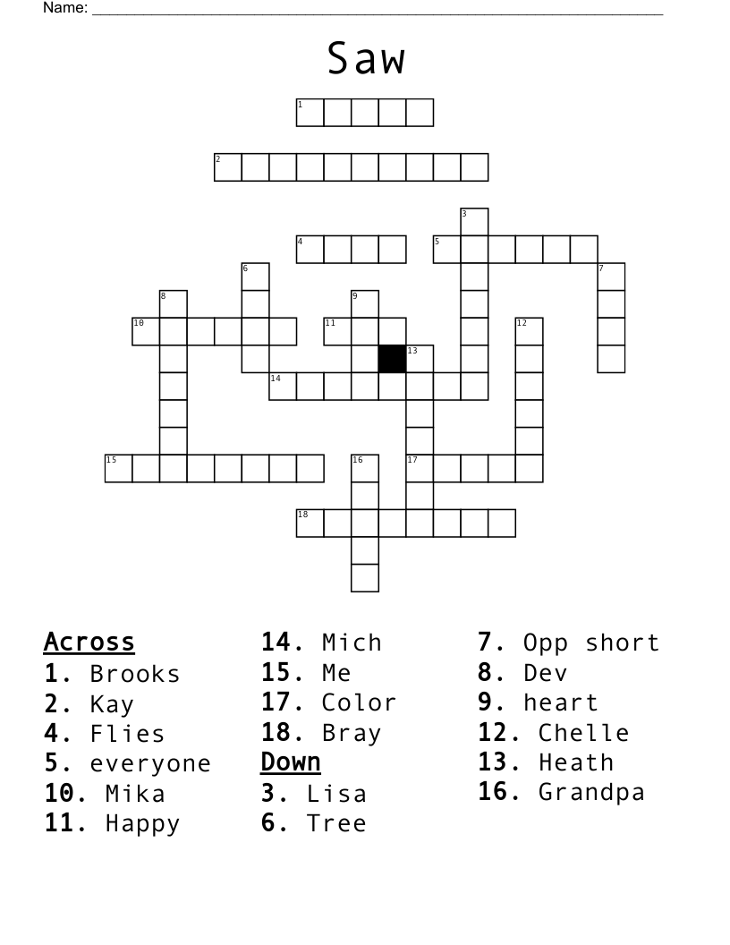 Saw Crossword Clue 5 Letters Letters