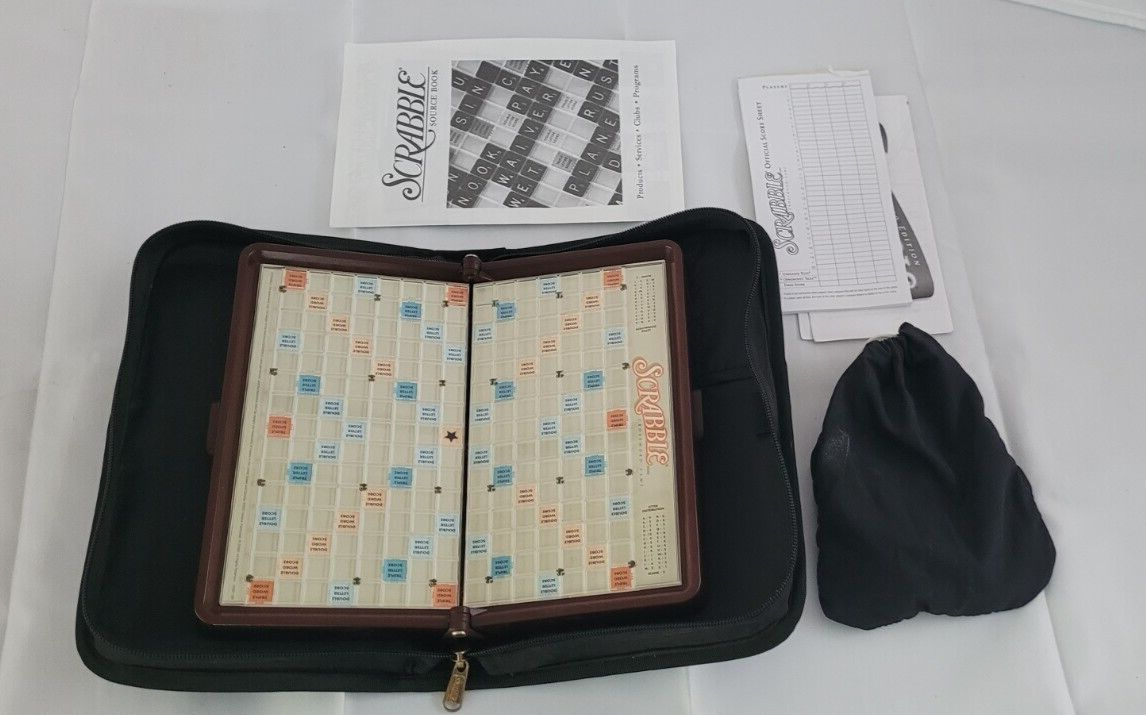 Scrabble Crossword Folding Travel Game Zip Case Complete Game EBay