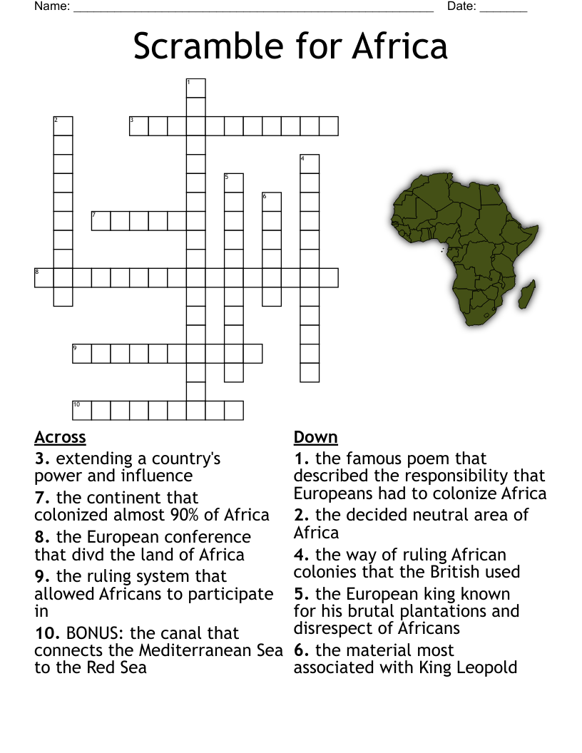 Scramble For Africa Crossword WordMint Scramble For Africa Crossword WordMint