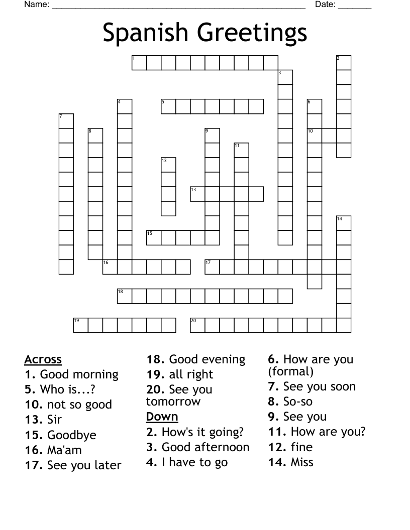 spanish that crossword clue