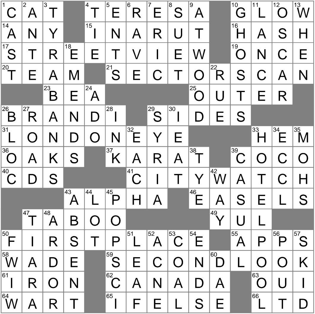 sun bloc nyt crossword