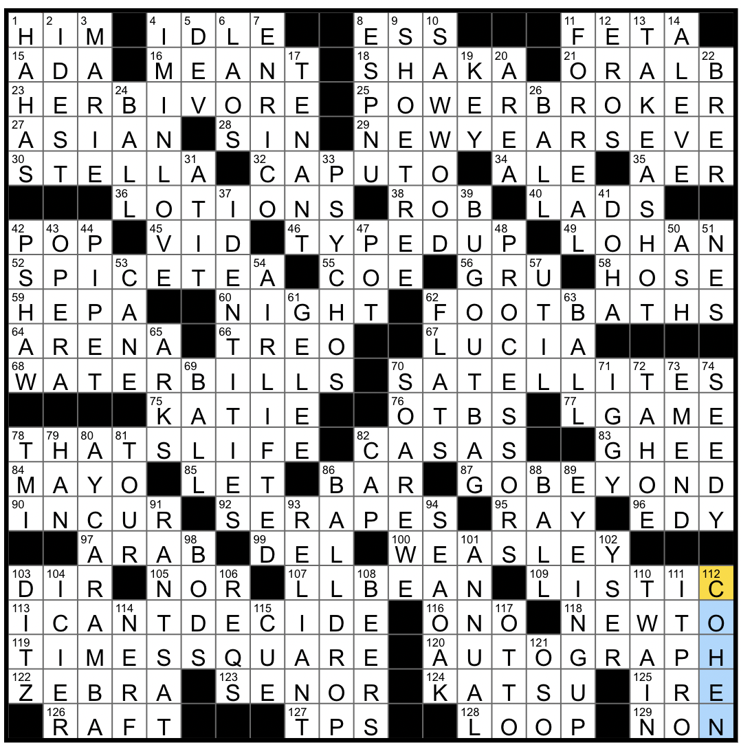 Sunday December 31 2023 Diary Of A Crossword Fiend