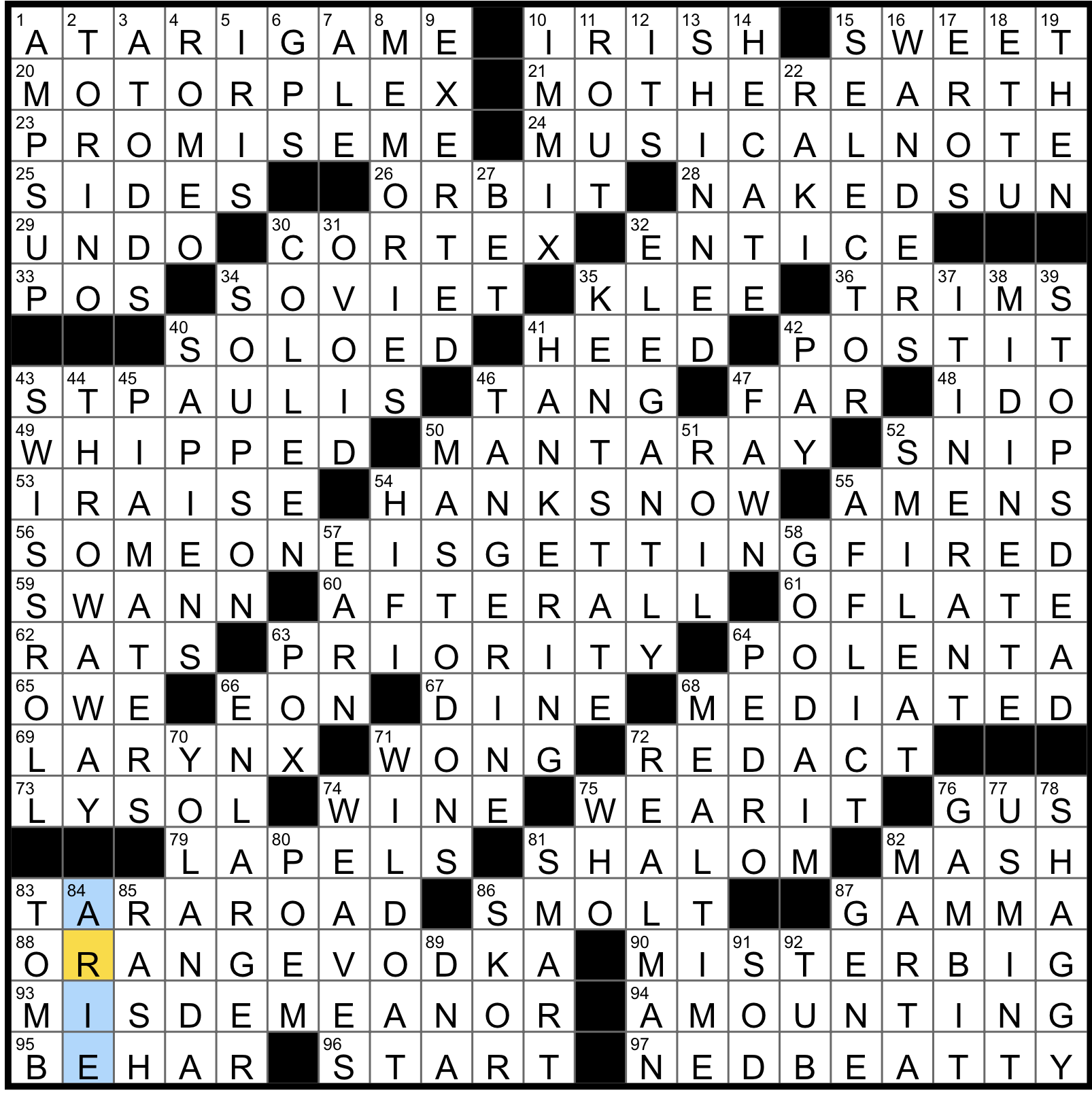 queens guard nyt crossword