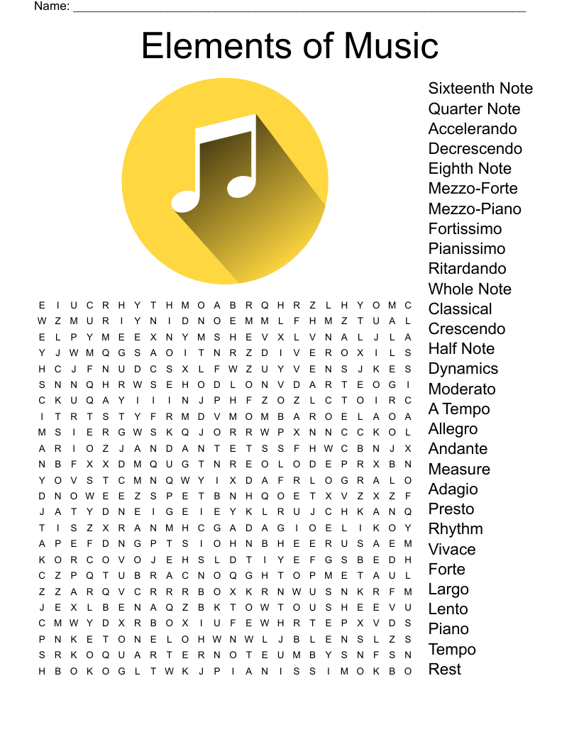 TEMPO IN MUSIC Crossword WordMint