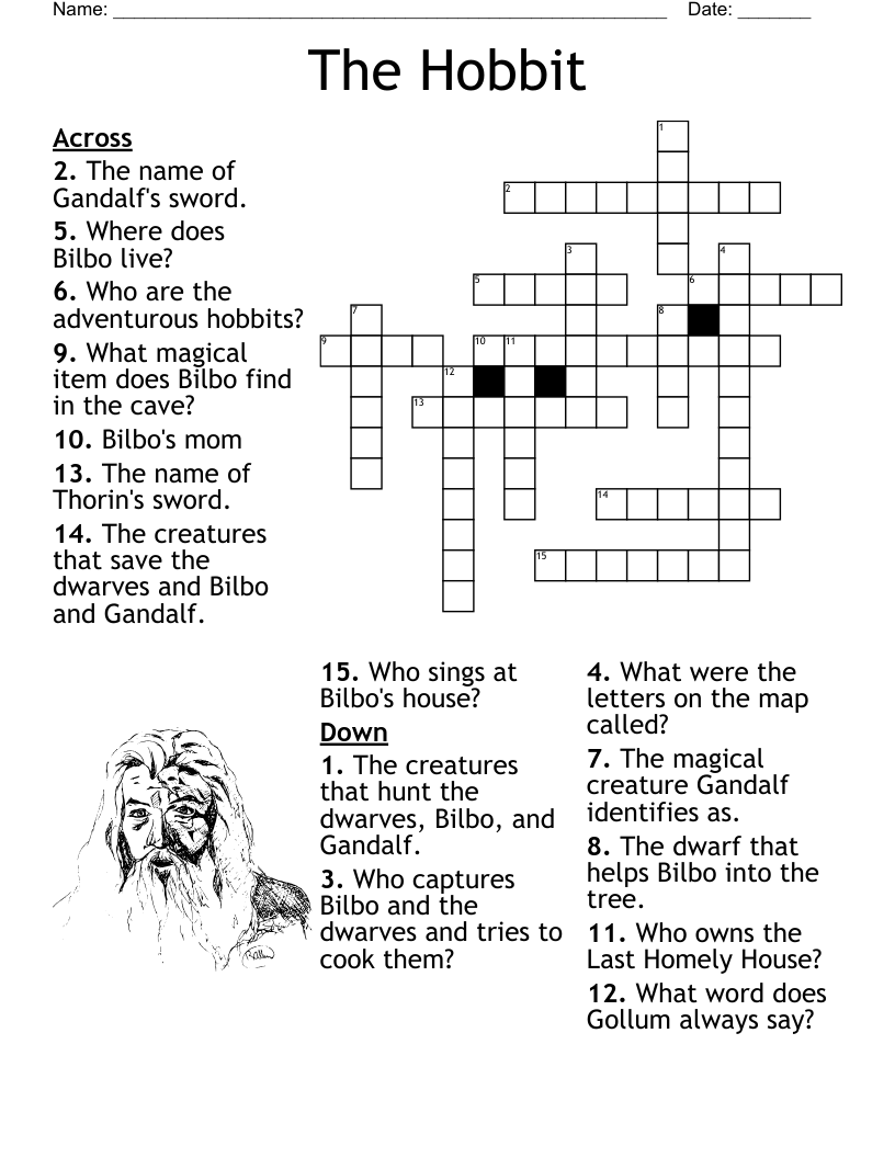 The Hobbit Crossword WordMint