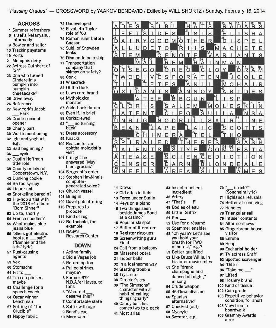 The New York Times Crossword In Gothic