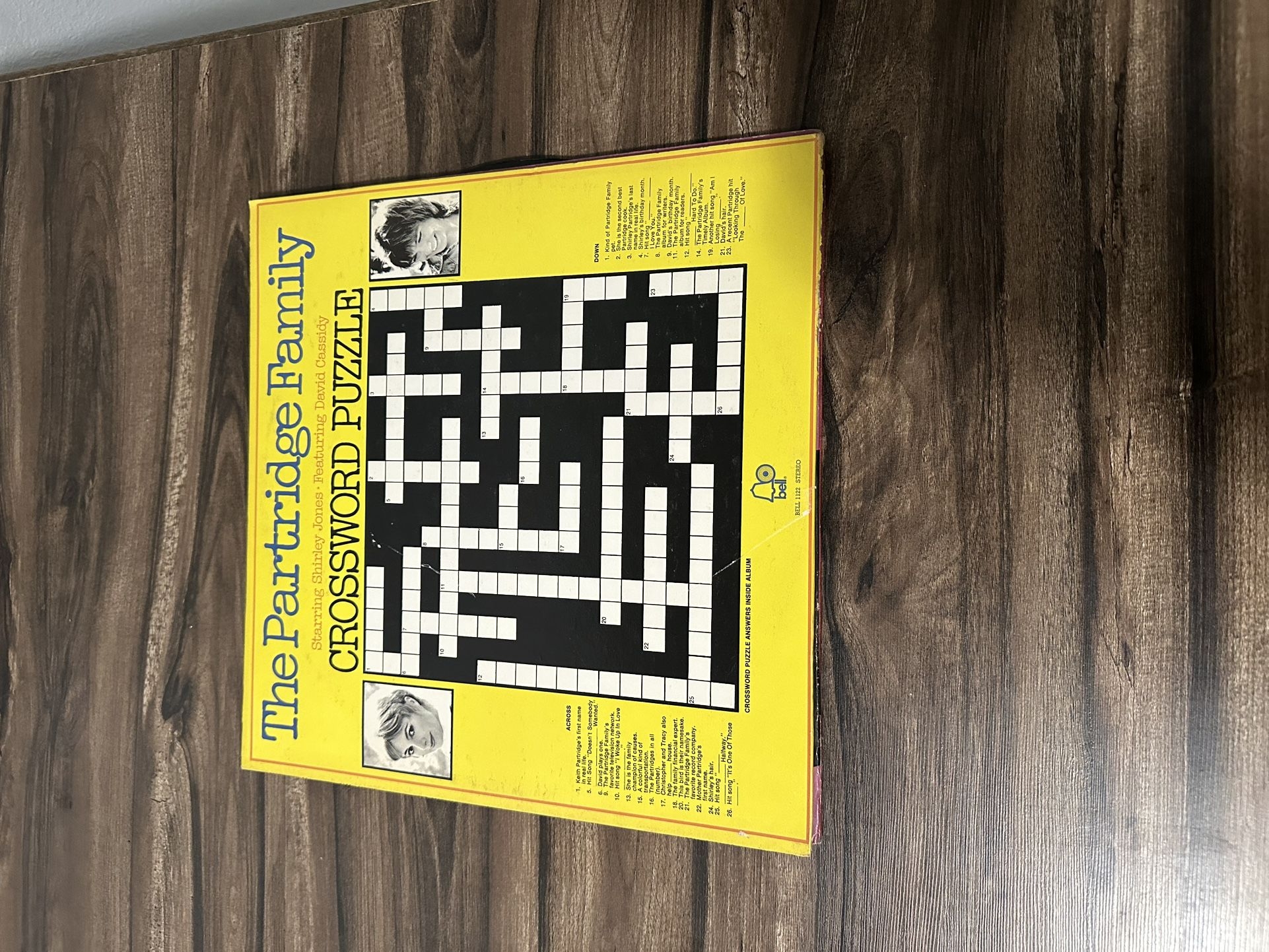 THE PARTRIDGE FAMILY CROSSWORD PUZZLE BELL 1122 STEREO LP 1973 David Cassidy