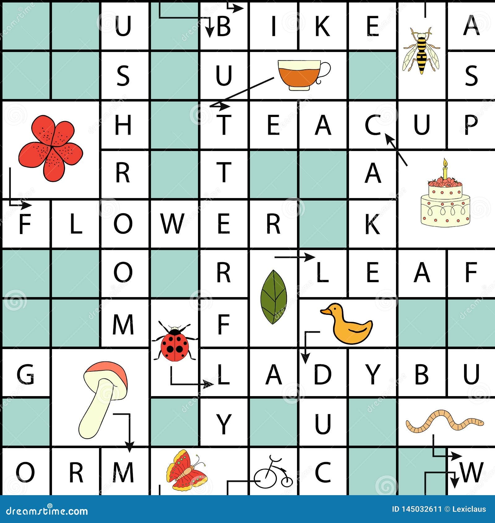 Vector Seamless Pattern With Crossword Puzzle Stock Vector Illustration Of Background Leisure 145032611