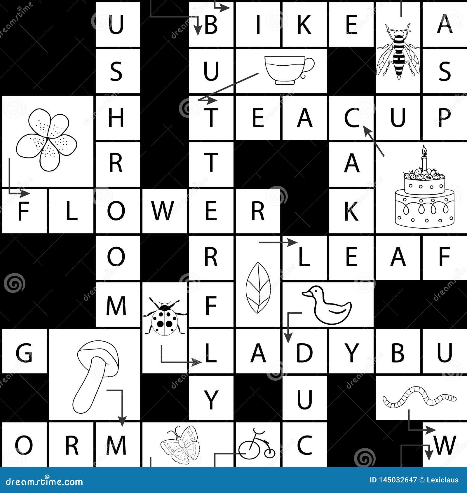 Vector Seamless Pattern With Crossword Puzzle Stock Vector Illustration Of Fabric Design 145032647