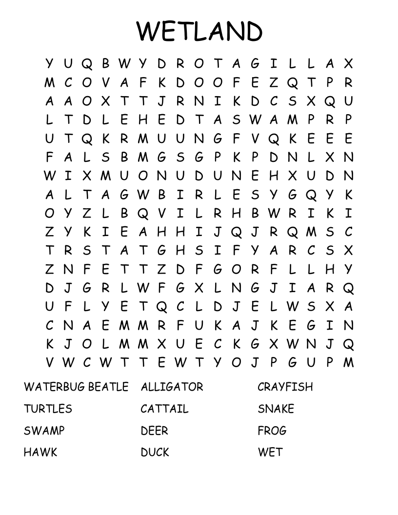 WETLAND Crossword WordMint