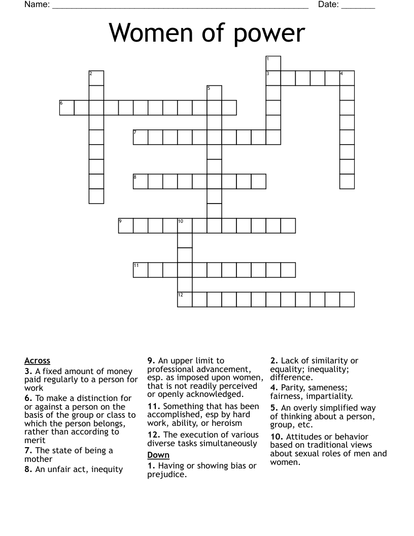 Women Of Power Crossword WordMint