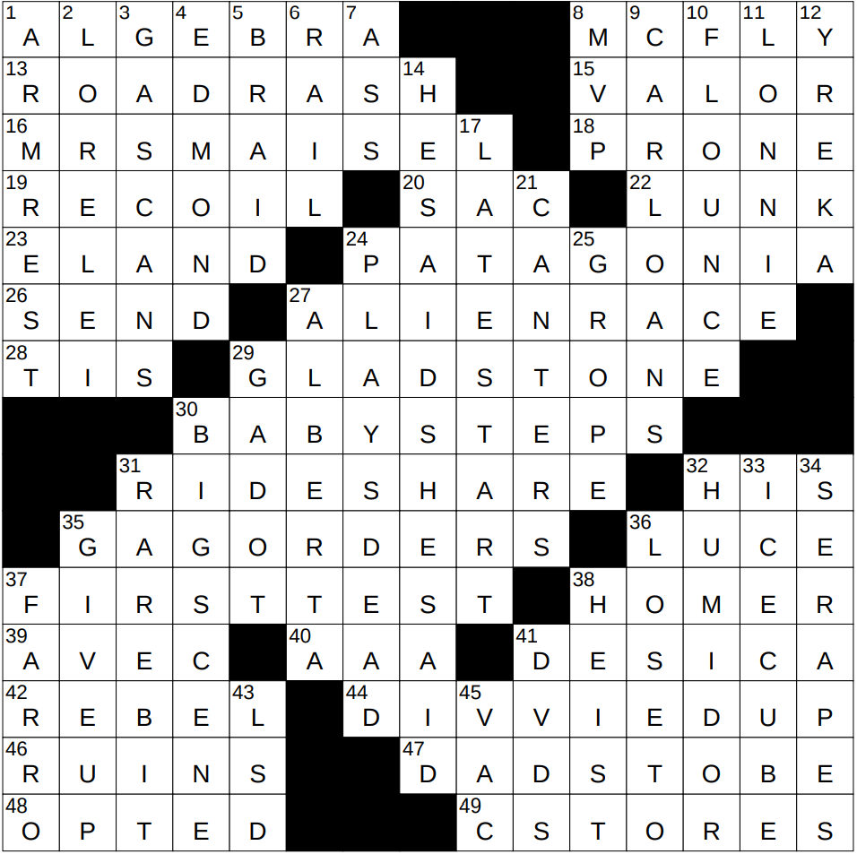 one road to recovery nyt crossword
