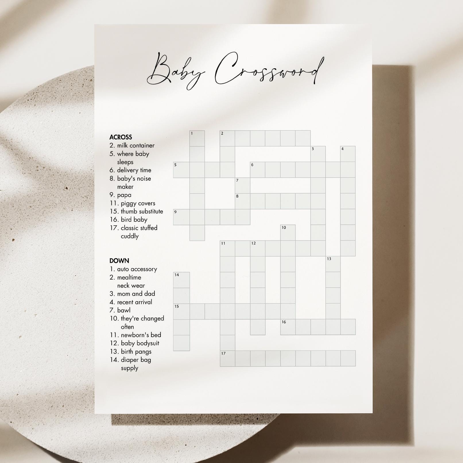 cute crossword puzzles for boyfriend