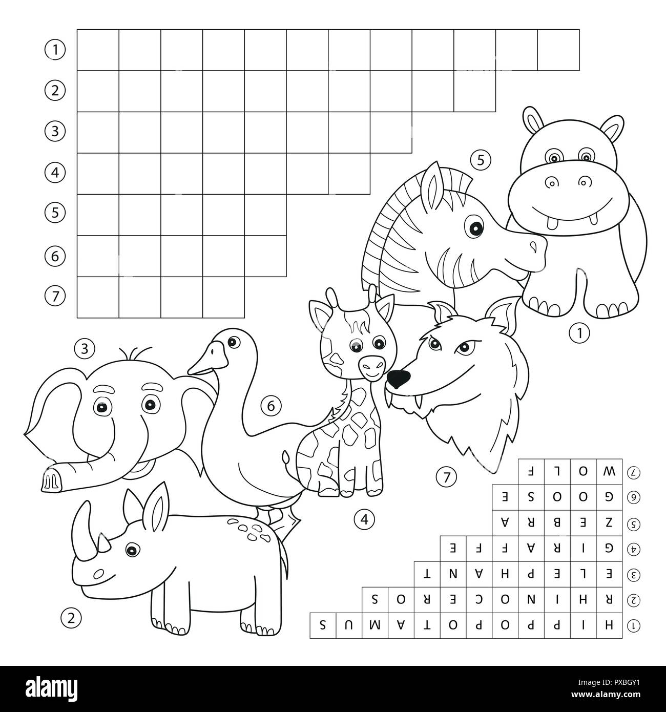 Crossword Coloring Book Page Education Game For Children About Animals Stock Vector Image Art Alamy Crossword Coloring Book Page Education Game For Children About Animals Stock Vector Image Art Alamy
