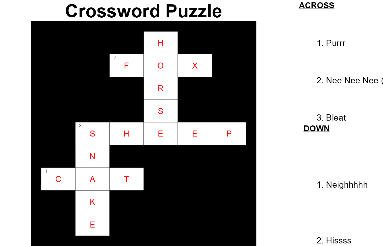 Crossword Examples Worrrd