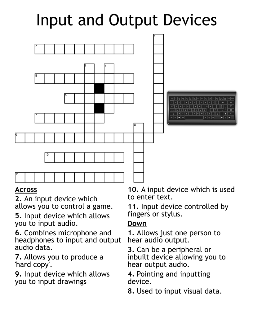 Input And Output Devices Crossword WordMint