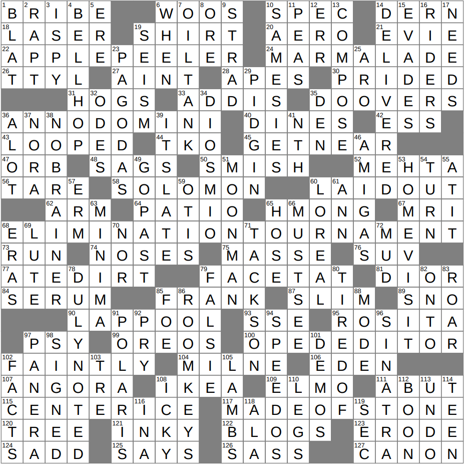 LA Times Crossword 30 Nov 25 Sunday LAXCrossword