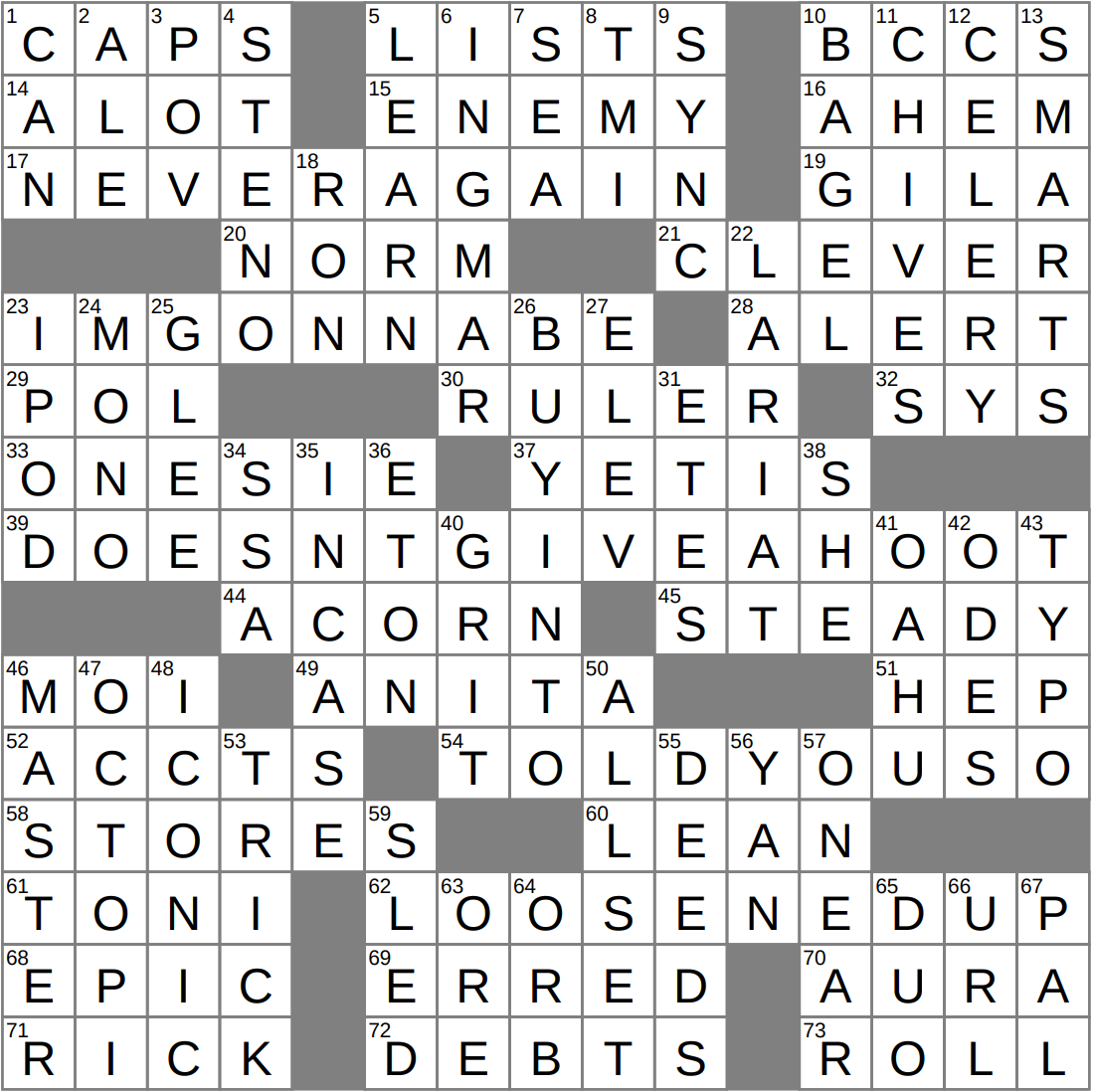 LAXCrossword Answers To The Los Angeles Times Crossword