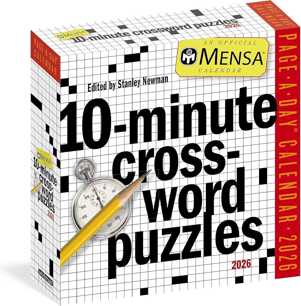 Mensa 10 Minute Crossword Puzzles Page A Day Calendar 2026 Newman Stanley Workman Calendars 9781523530557 Amazon Books