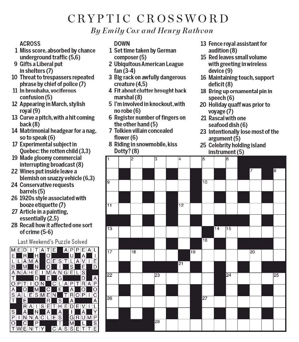 concealed crossword clue
