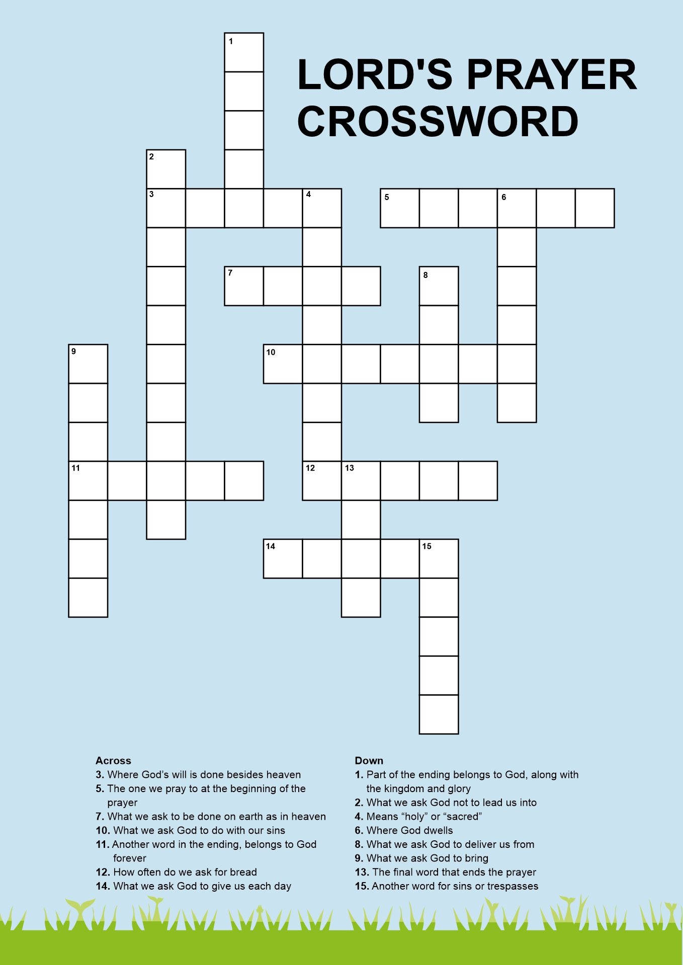 Prayer Crossword Puzzle 16 Free PDF Printables Printablee