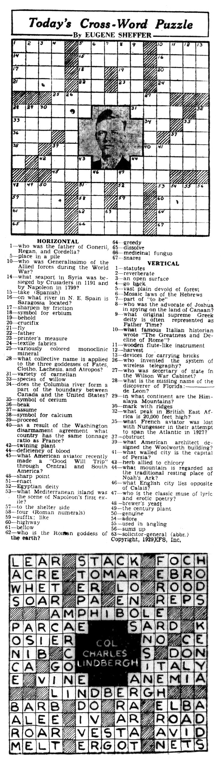 eugene sheffer crossword today answers