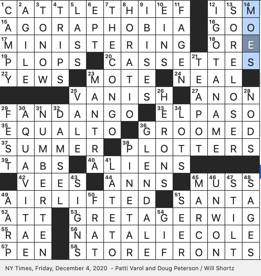 los angeles crossword puzzle solution