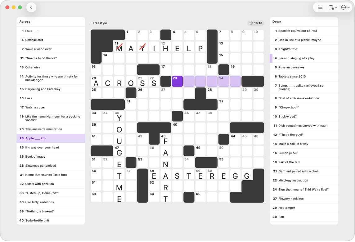 Solve Crossword And Crossword Mini Puzzles In News On Mac Apple Support LI 