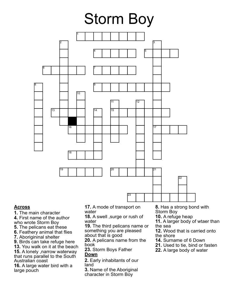 Storm Boy Crossword WordMint