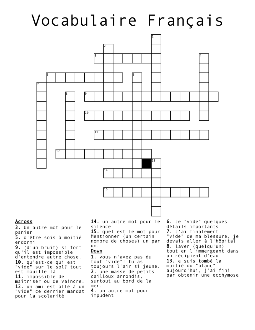 crossword for impudent