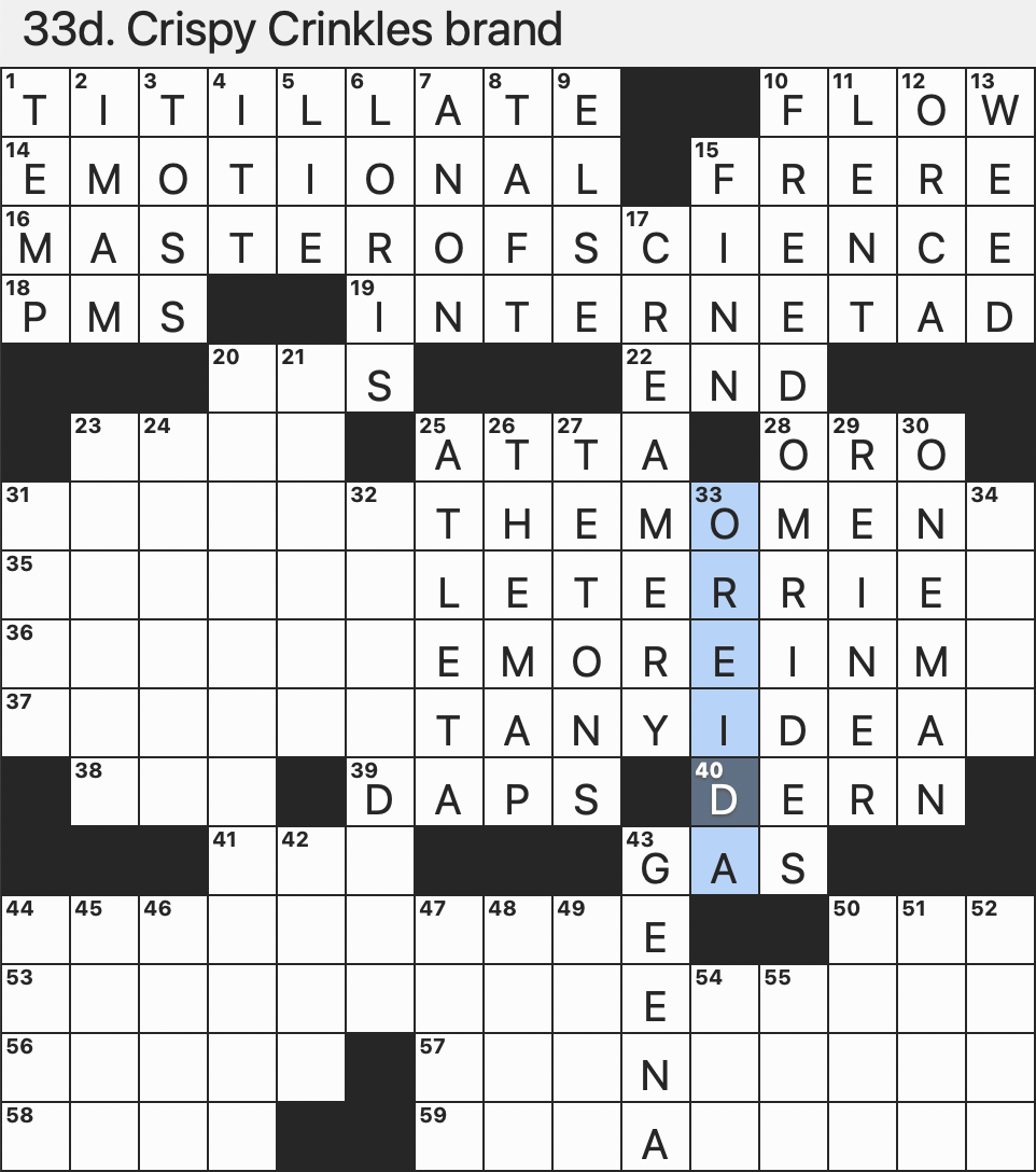 What R rated Photos May Do SAT 7 19 25 Crispy Crinkles Brand Stygian Blue Or Reddish green Barbecued Mongolia Dish Whose Name Sounds Like A Disapproving Canine Large eyed Primate Trans Activist Rex Parker Does The NYT Crossword Puzzle