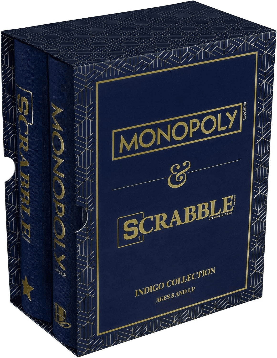 WS Game Company Bookshelf Games Classic Monopoly And Scrabble Indigo Collection Walmart